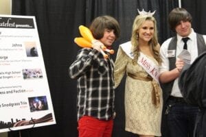 Kip Hunt and Parker Dawson meet Miss Knoxville at chocolatefest. Jessica Carr/ TNJN 