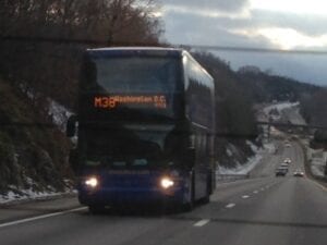 The Megabus on the move.