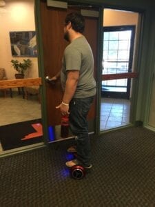 Students all over UT's campus have been seen using hover boards. Photo by Rachel Underwood