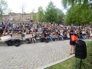 More than 200 students attended the protest.
