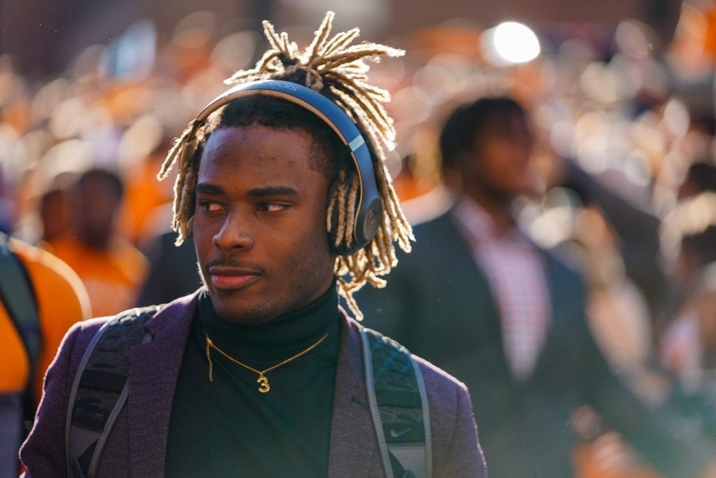 Tennessee running back Eric Gray during the Vol Walk when Tennessee played UAB in Neyland Stadium on November 2, 2019. Photo/ Ben Gleason