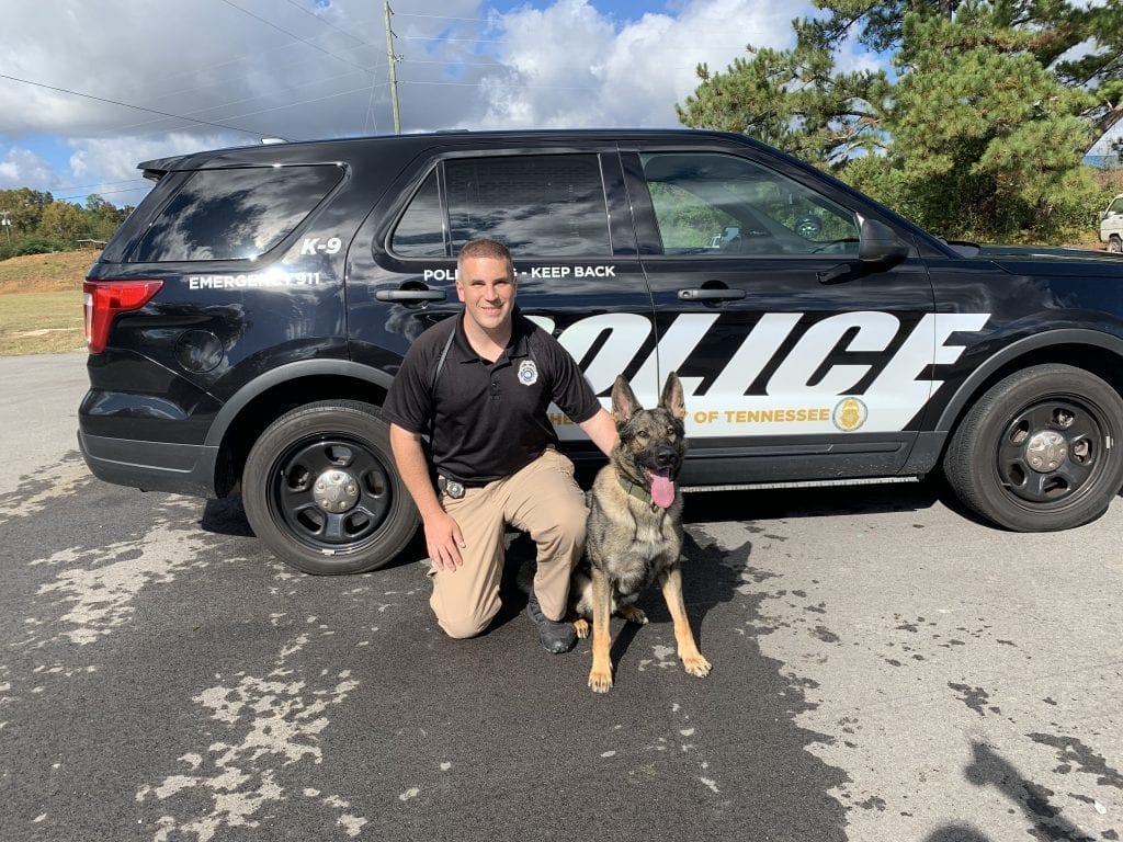 Officer Jeffrey Quirin and Bruno in Knoxville, Tennessee. Photo/ Libby Dayhuff