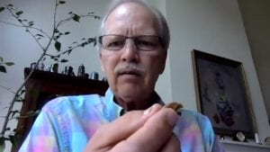 Dr. Hale presents a cicada husk